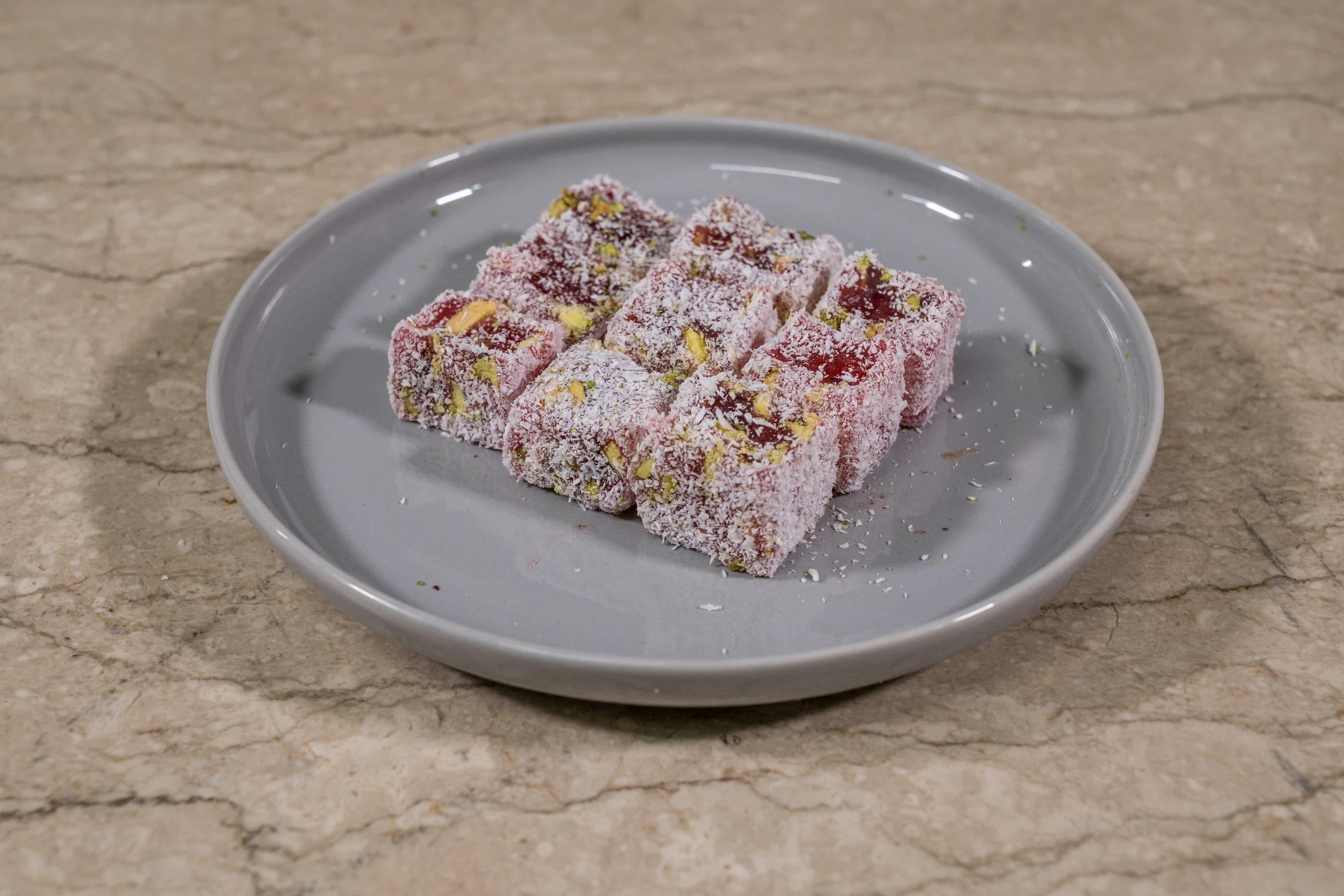 Turkish Delight Rose Pistachio with Coconut Topping